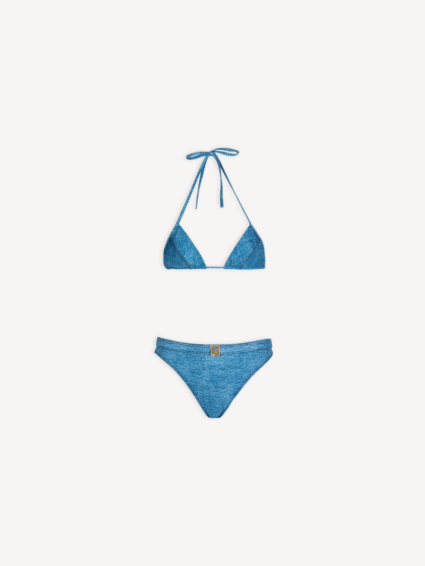 Denim two-piece swimsuit