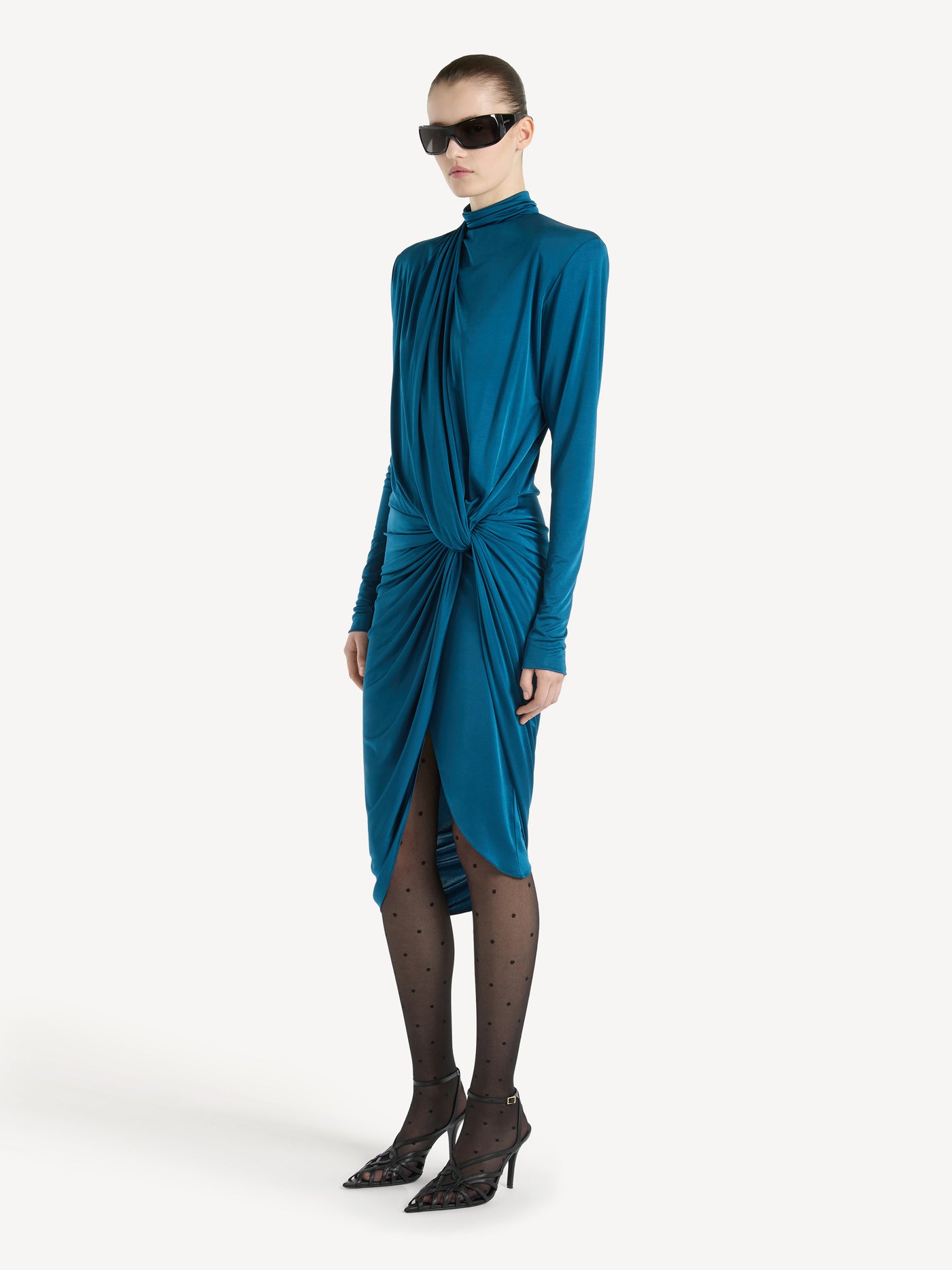 Draped flowing jersey dress