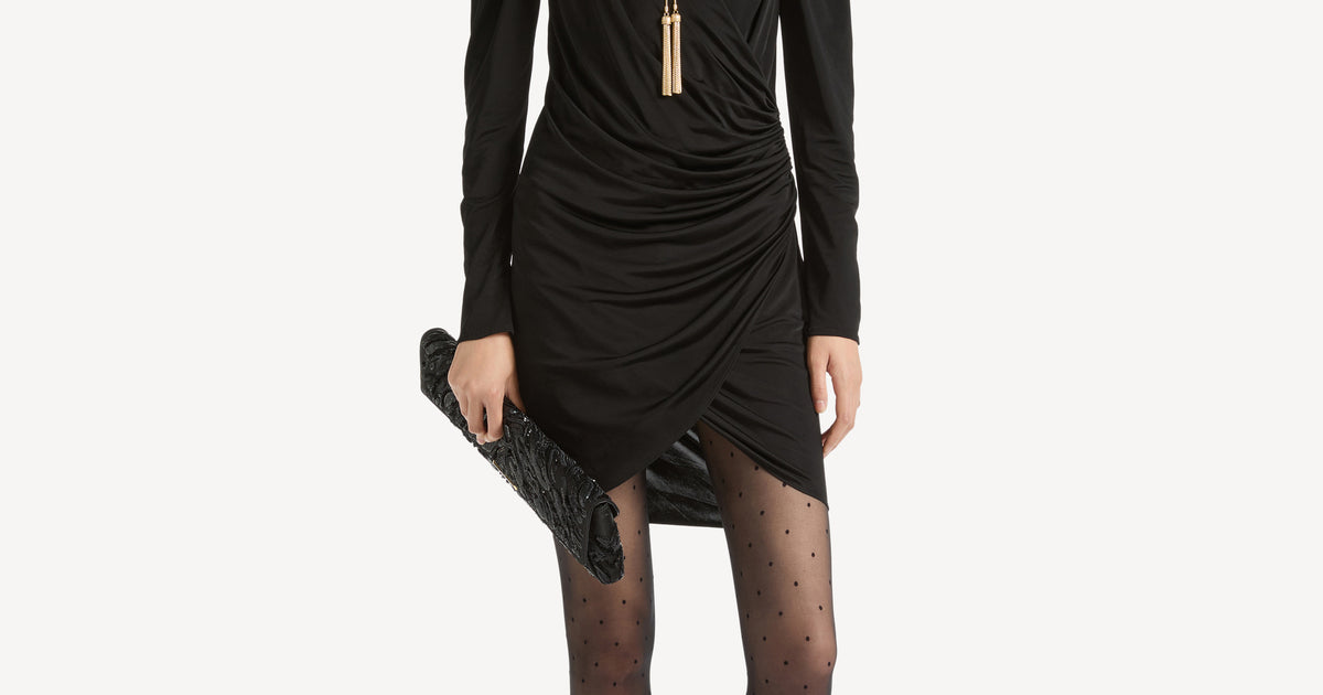 balmain jersey dress Draped flowing Black ELEVATED::ELEGANCE