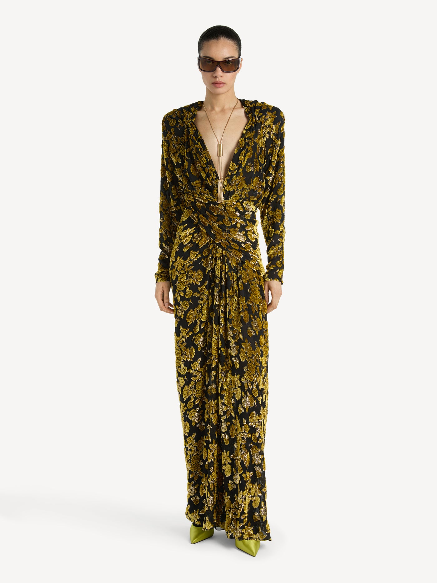 Long velvet jacquard dress