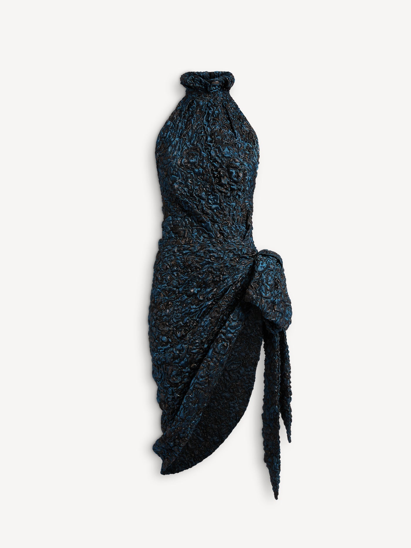 Draped cloqué jacquard dress