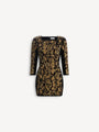 Dress in python-effect embroidered velvet