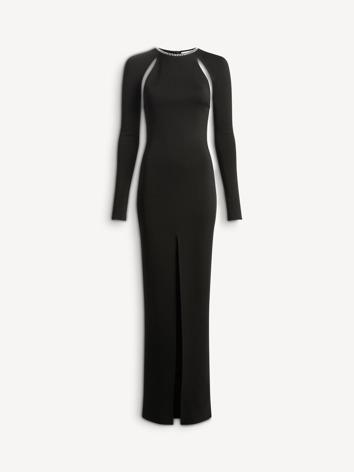 Long dress in Milano jersey with crystals