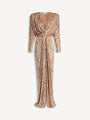 Vestido drapeado de jacquard de terciopelo