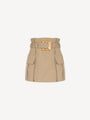 High-waisted gabardine skirt