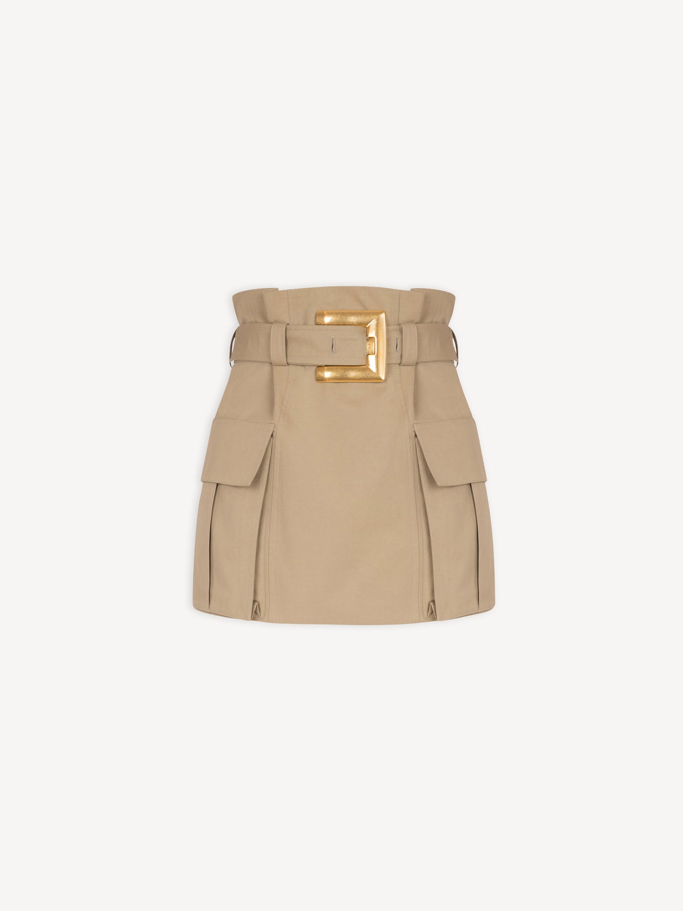 High-waisted gabardine skirt