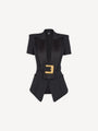 Grain de poudre jacket with belt detail