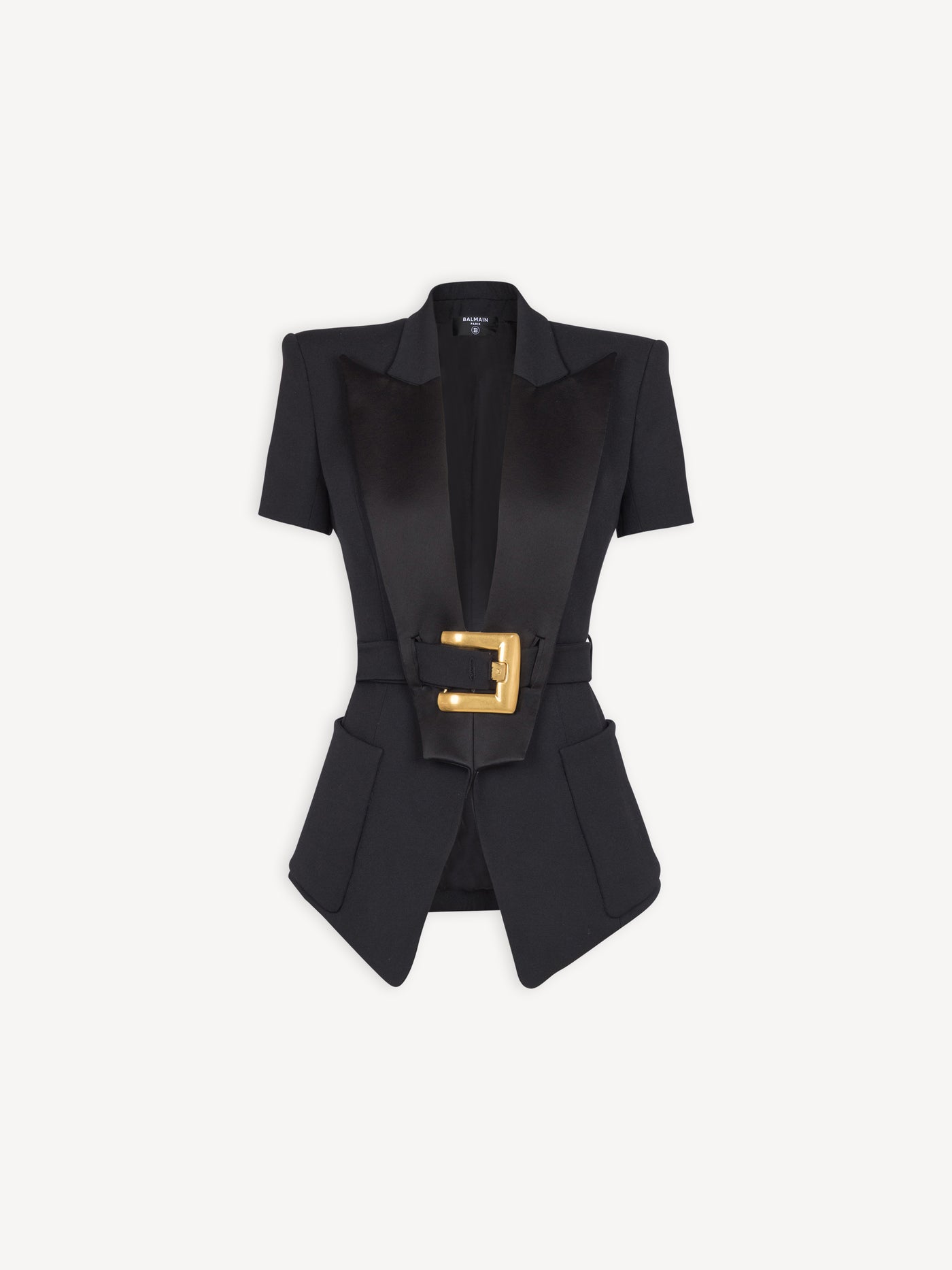 Grain de poudre jacket with belt detail