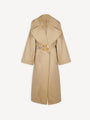 Long cotton gabardine trench coat