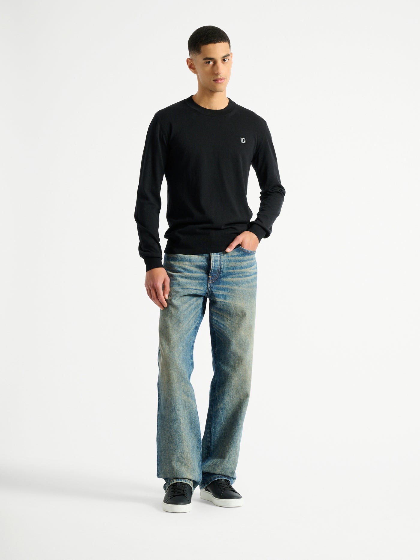 Fine silk and cotton jumper
