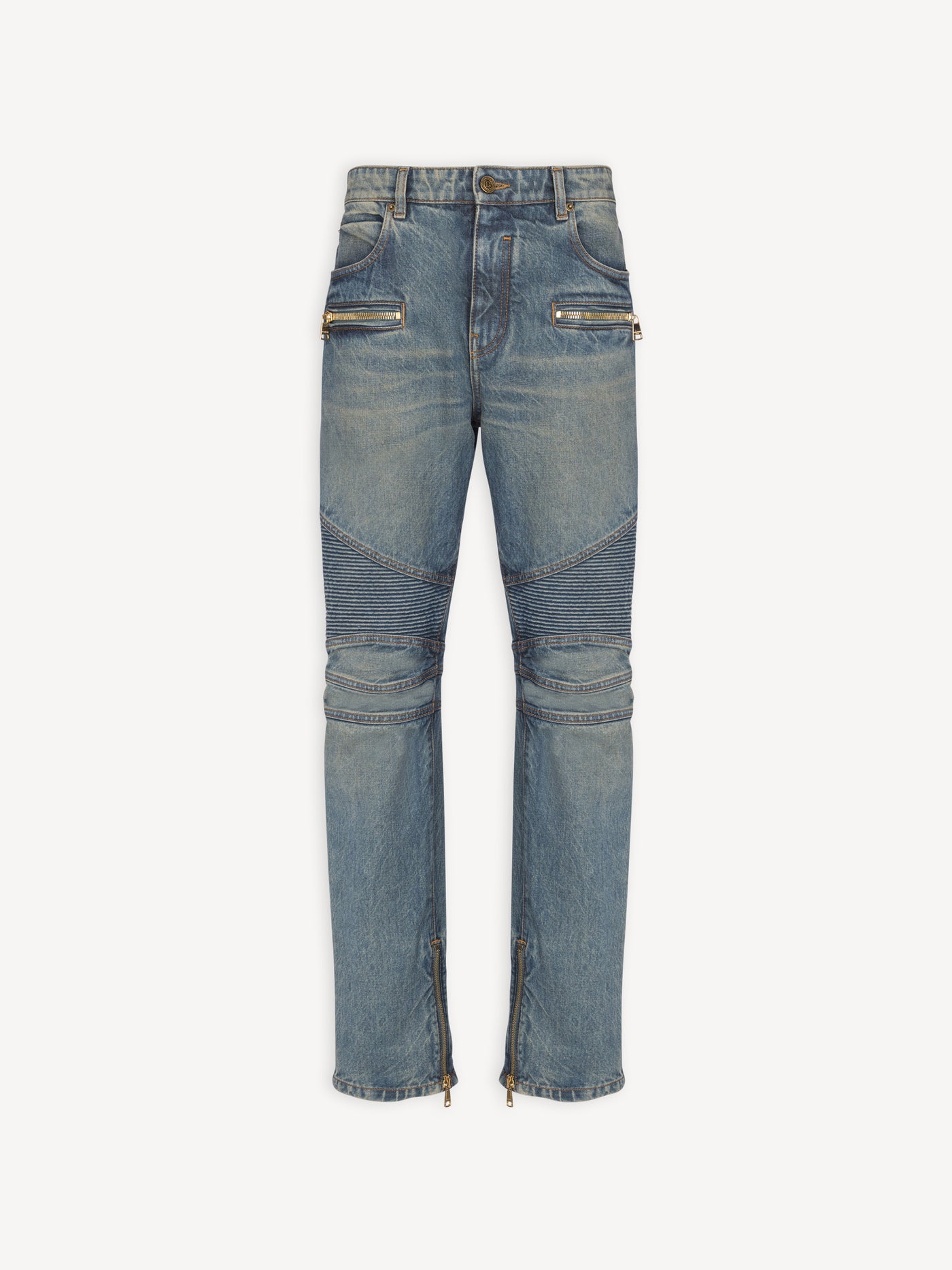 Biker jeans in vintage denim