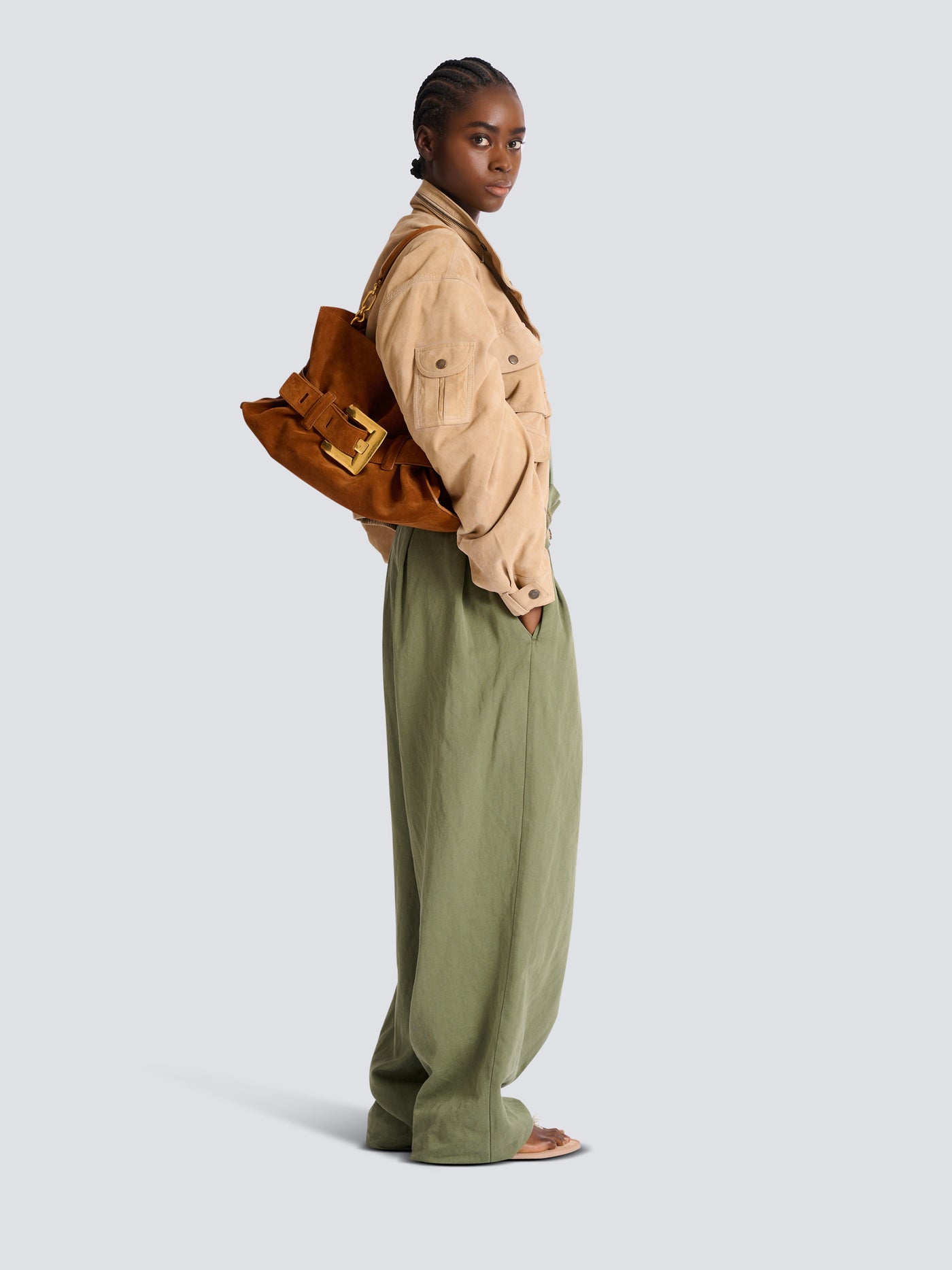 Anthem Medium suede leather bag