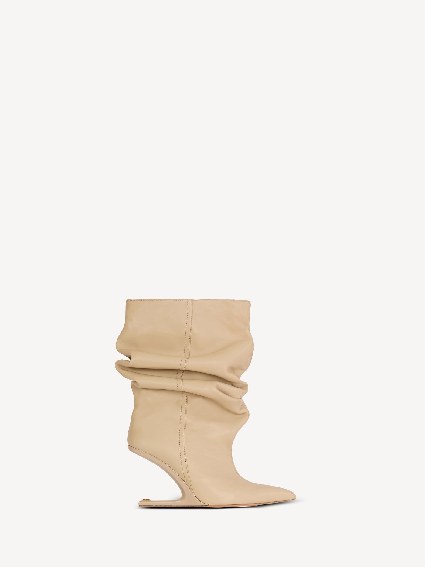 No Wedge smooth leather ankle boots