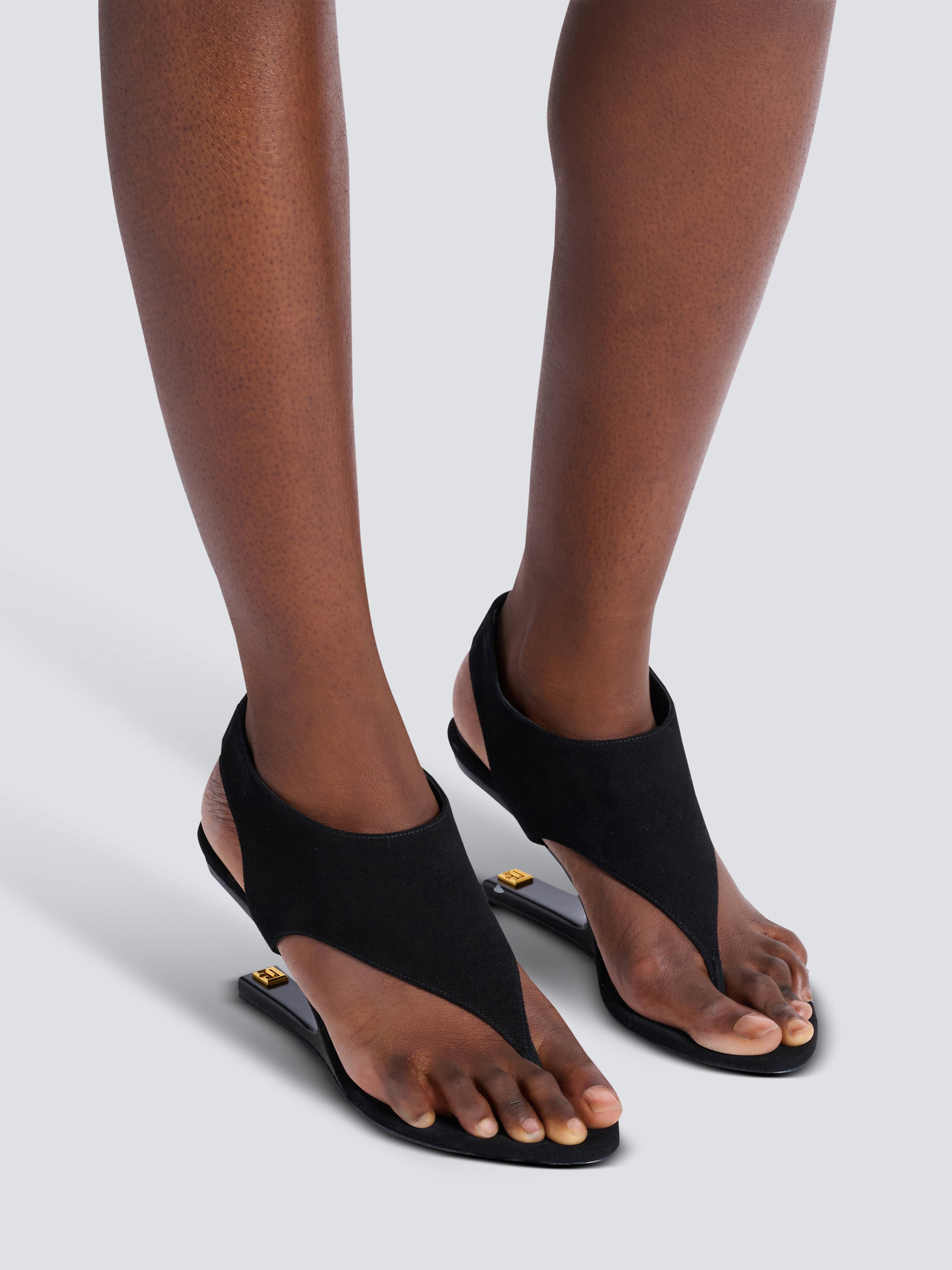 No Wedge suede sandals Black - Women I Balmain