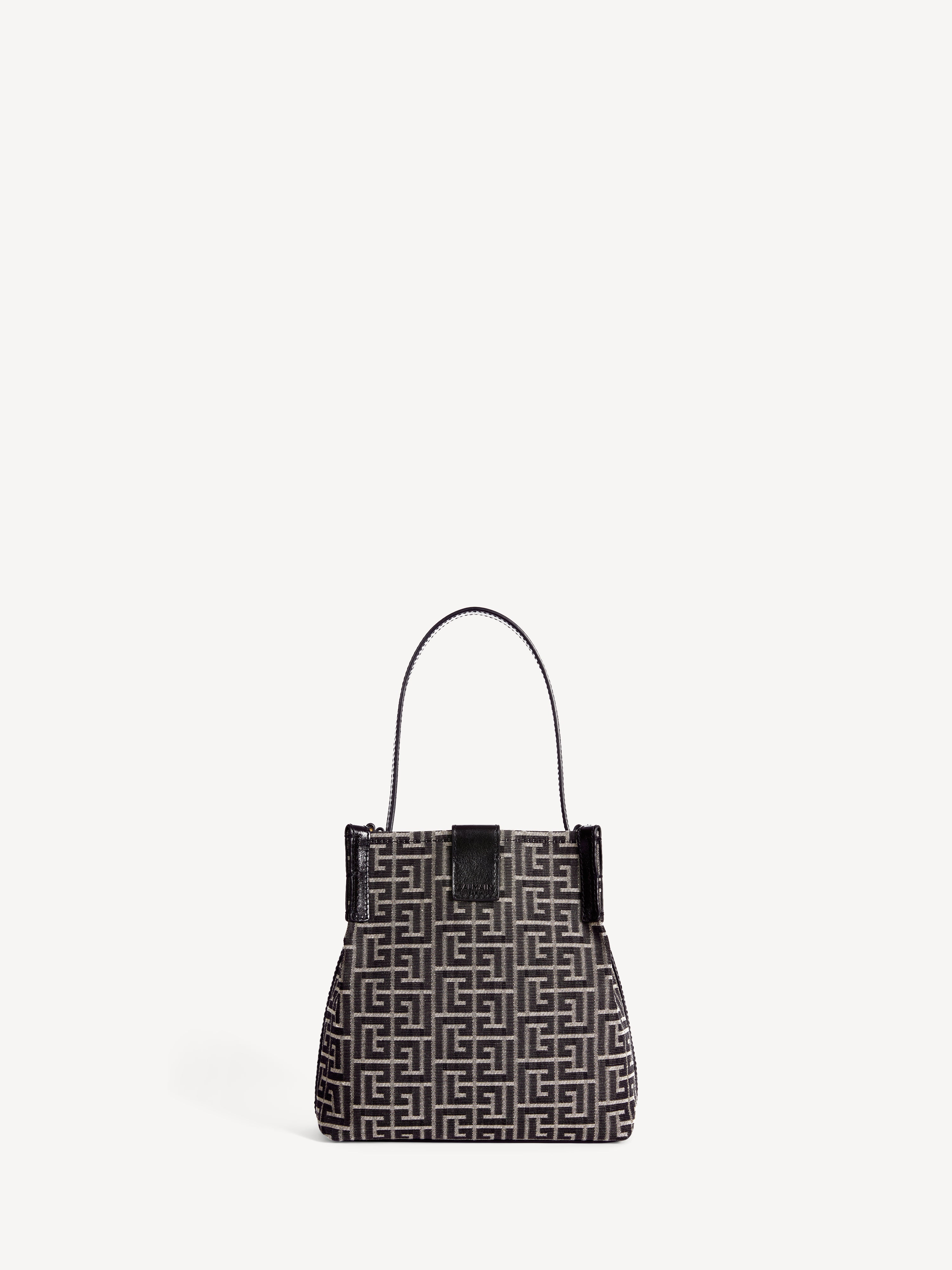 Balmain SS08 ビーズバックグラフィック　F2ジャケット　38 Release Bucket bag in jacquard and calfskin Black - Women I Balmain