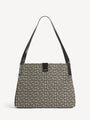 Medium Release Shopper bag in monogram jacquard and calfskin leather