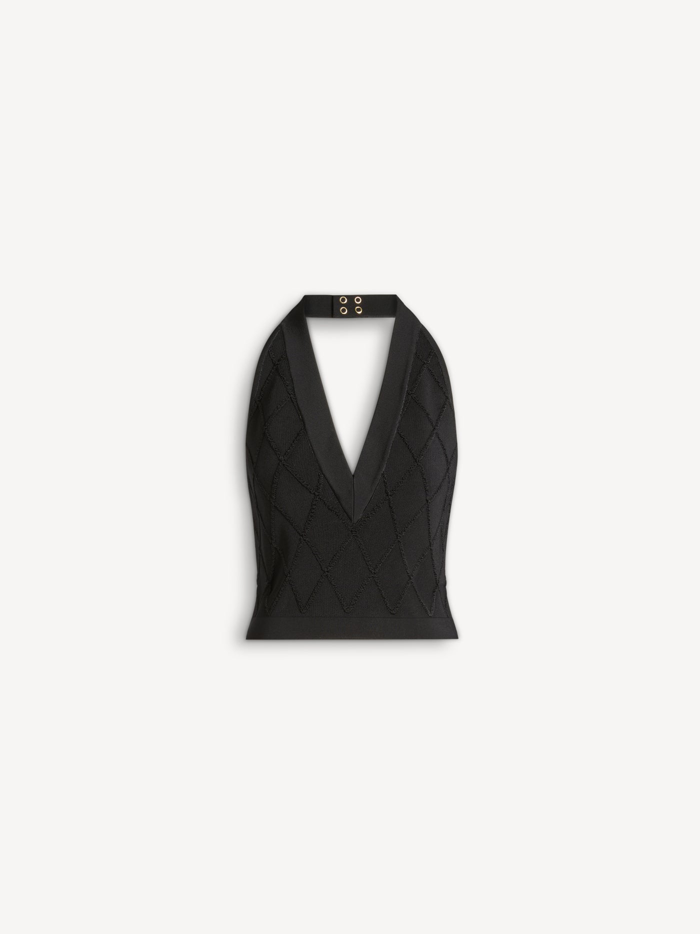 Top con schiena scoperta in maglia trapuntata