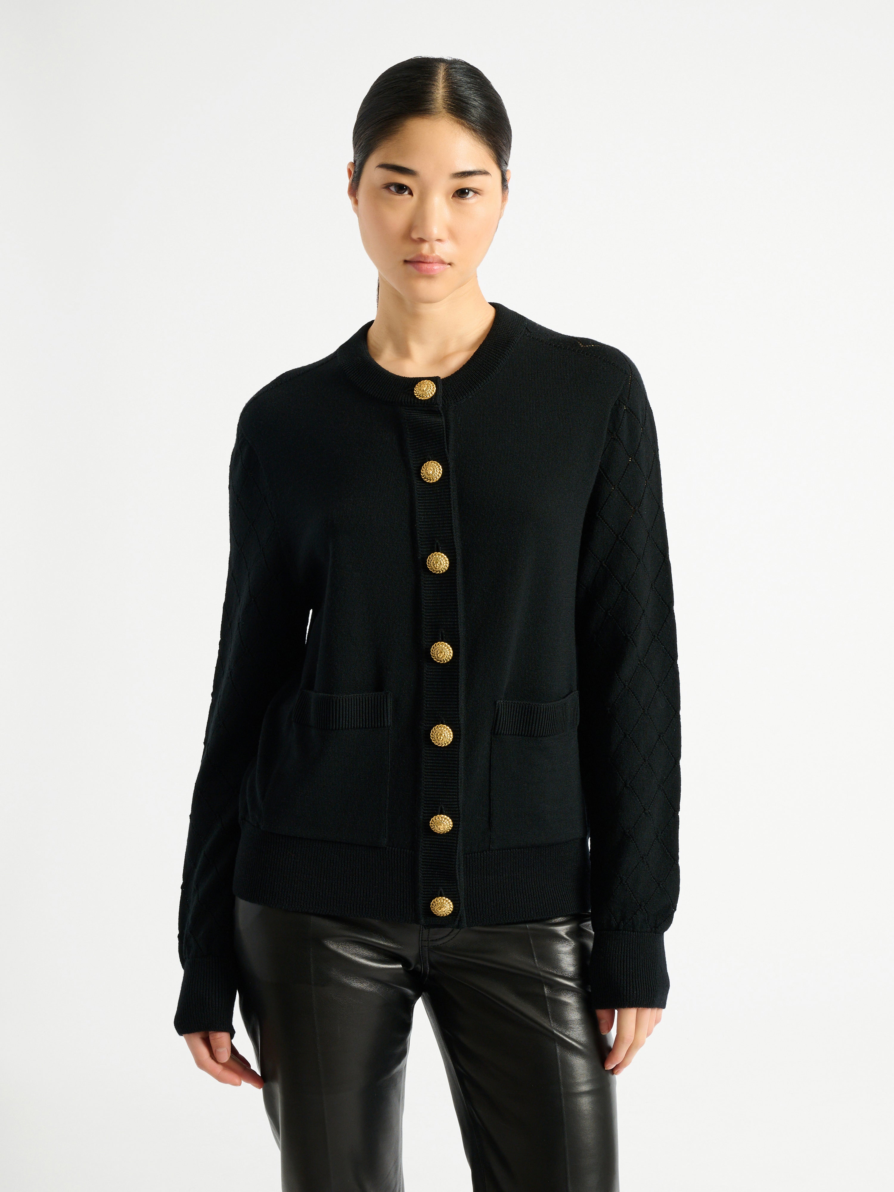 ニットカーディガン ブラック - レディース | BALMAIN