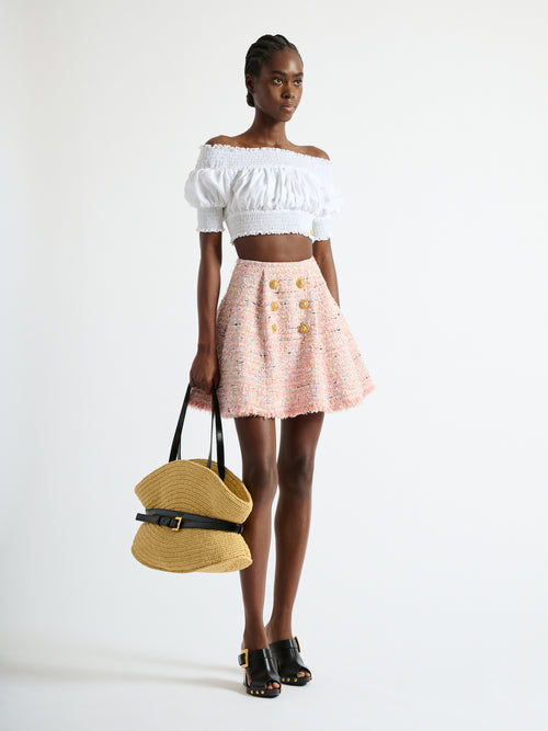 Flared tweed skirt