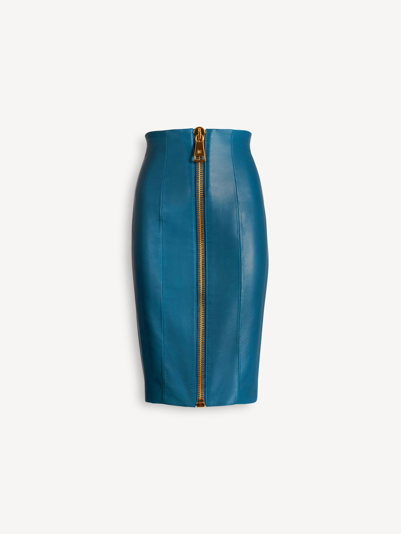 Zipped lambskin skirt