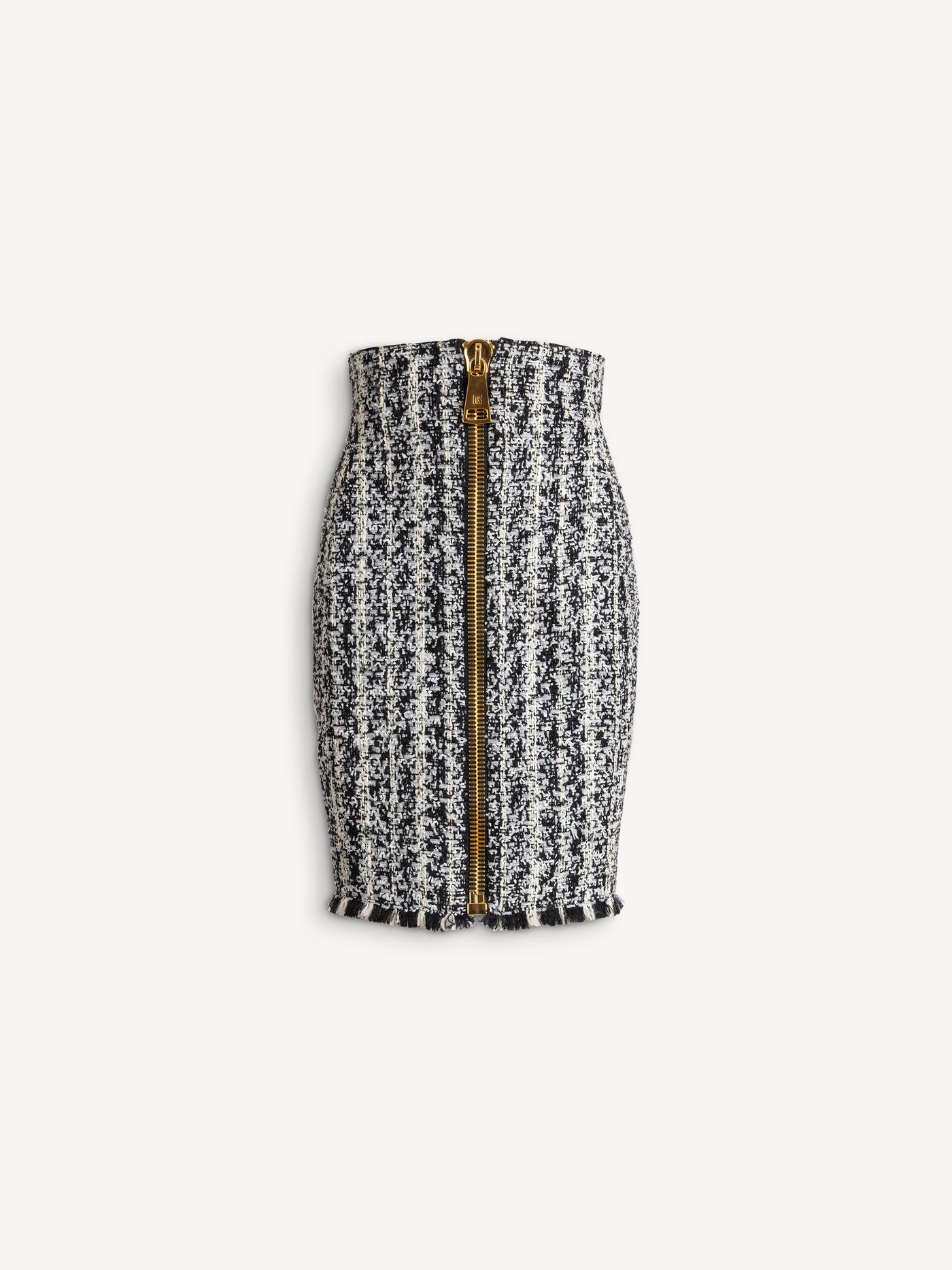 Zipped two-tone tweed skirt
