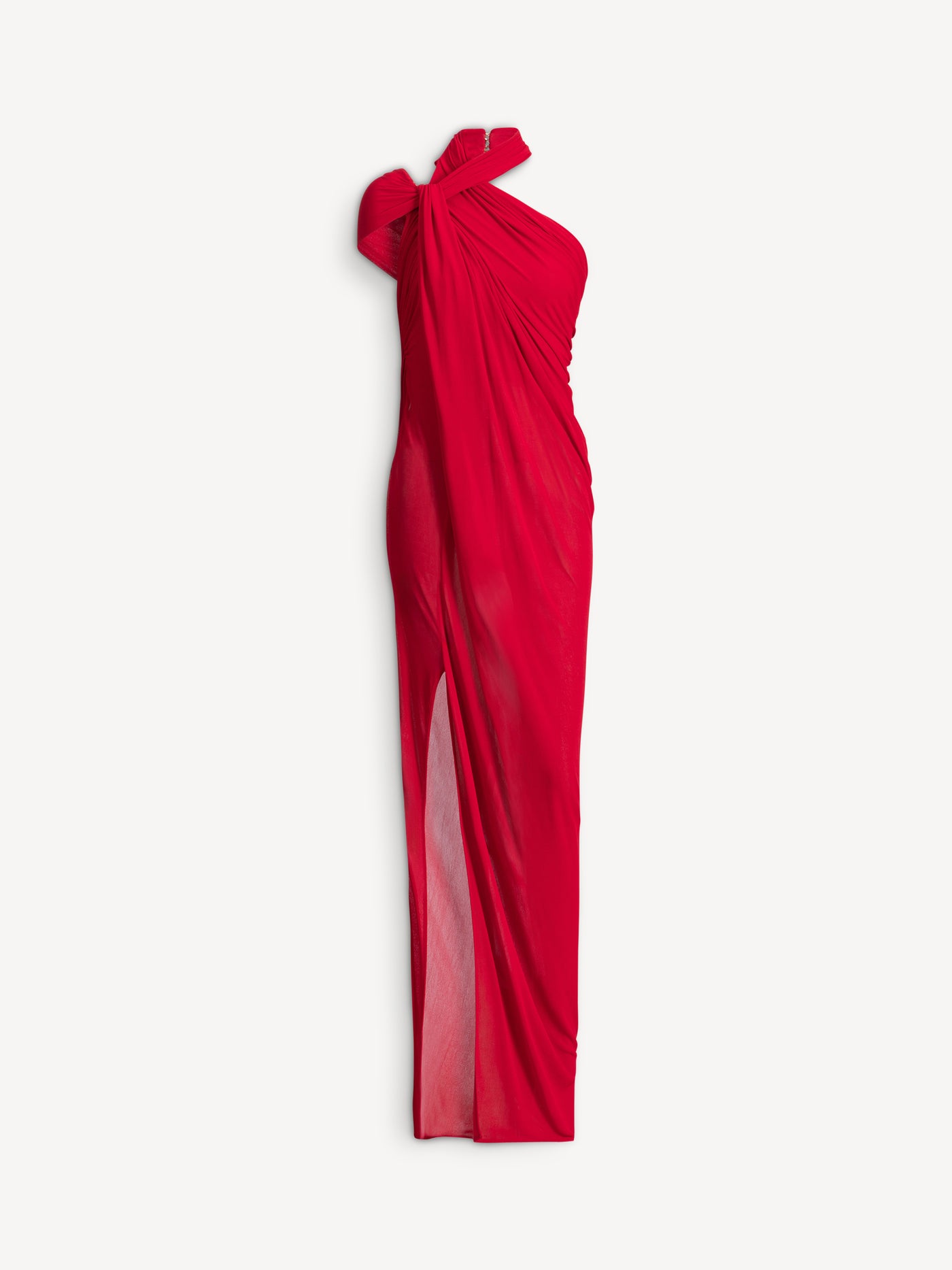 Robe longue drapée en jersey