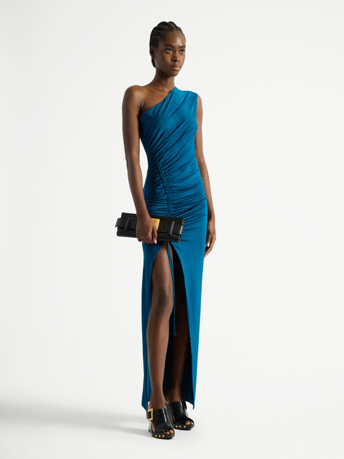 Long draped jersey dress