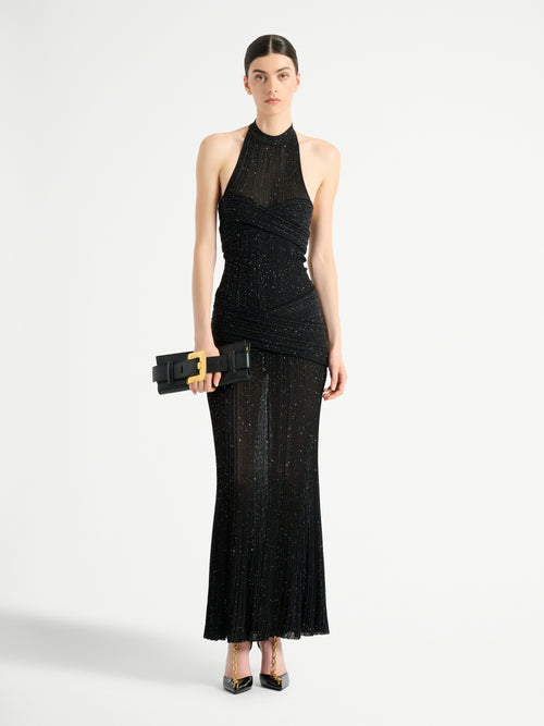 Long Fléchage knit dress