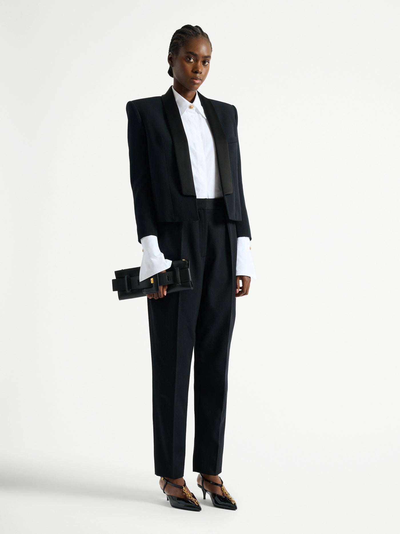 Cropped grain de poudre jacket