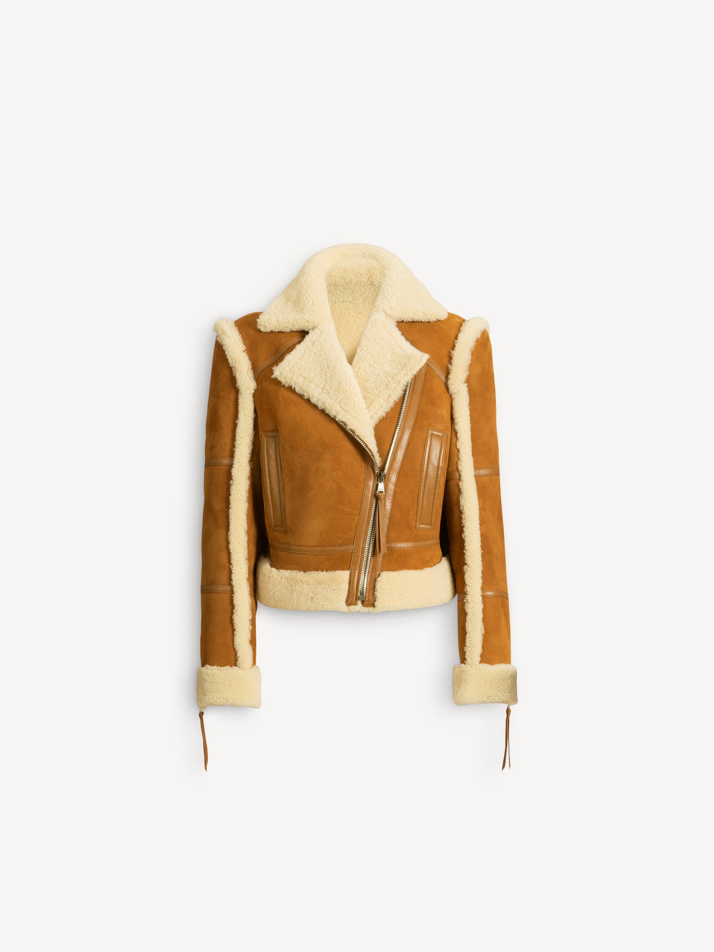 Shearling biker jacket