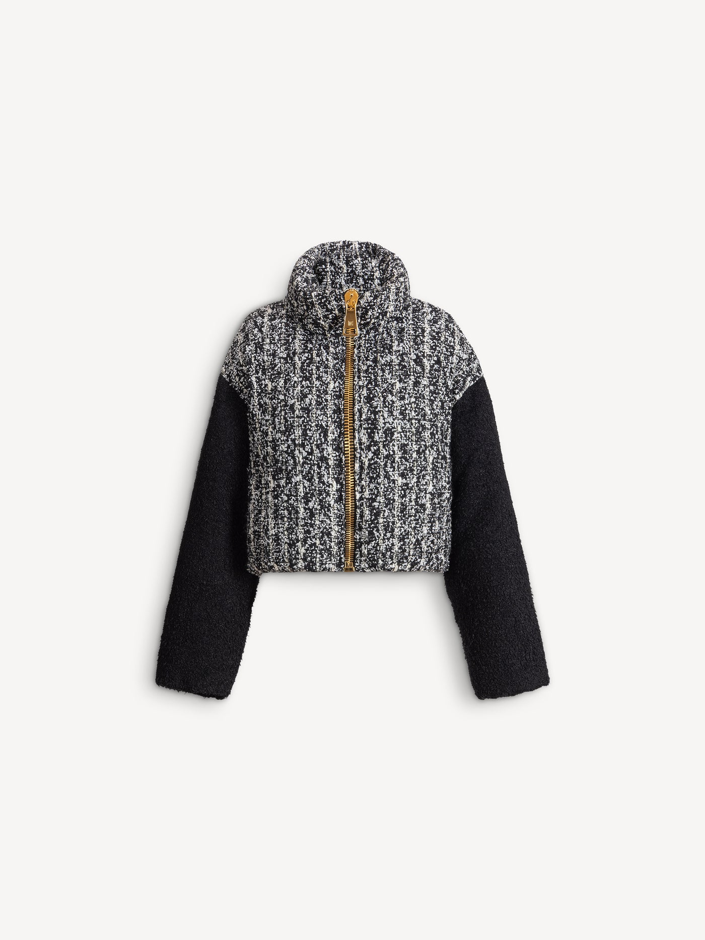 Padded two-tone tweed jacket