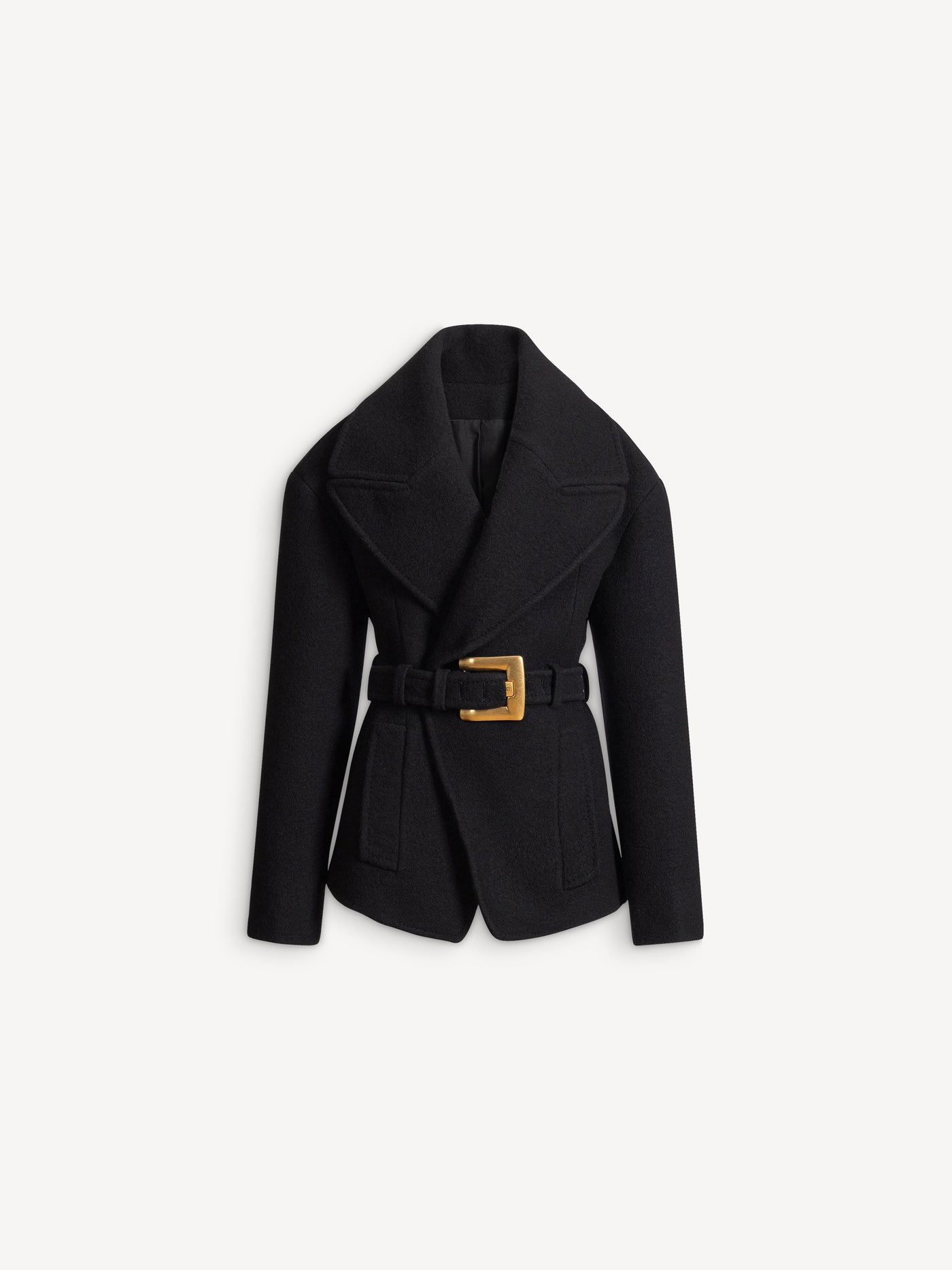 Belted wool pea coat
