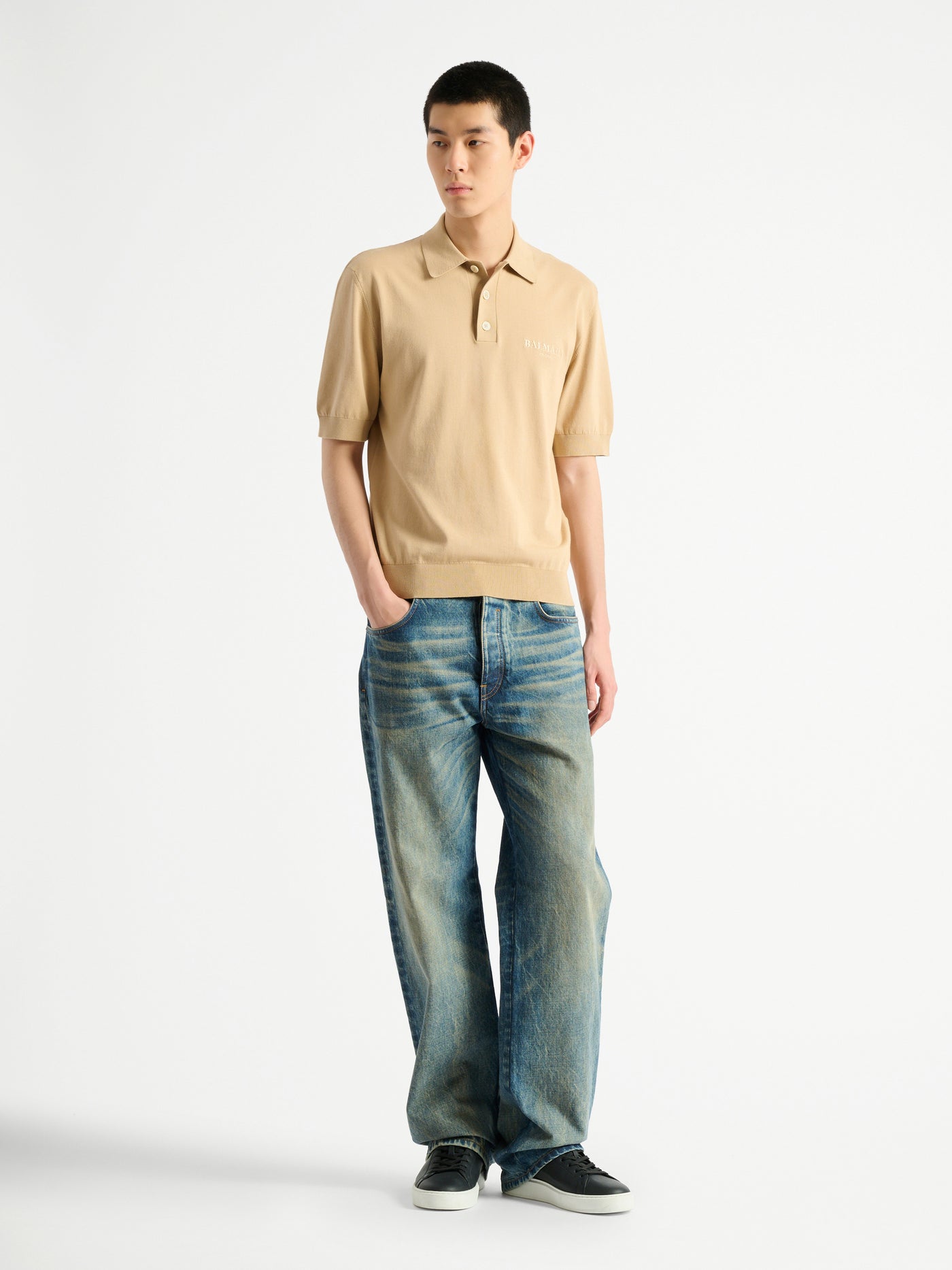 Embroidered Balmain Vintage polo