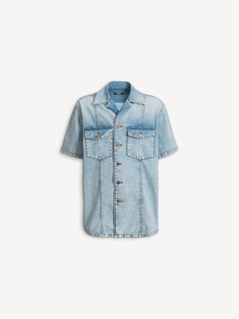 Hemd aus verwaschenem Denim in Light Blue