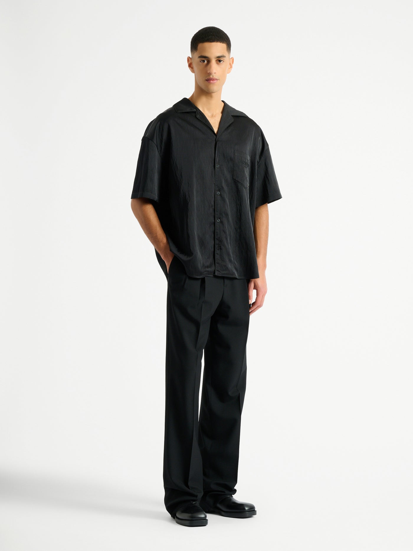 Balmain Paris Hemd aus texturiertem Nylon