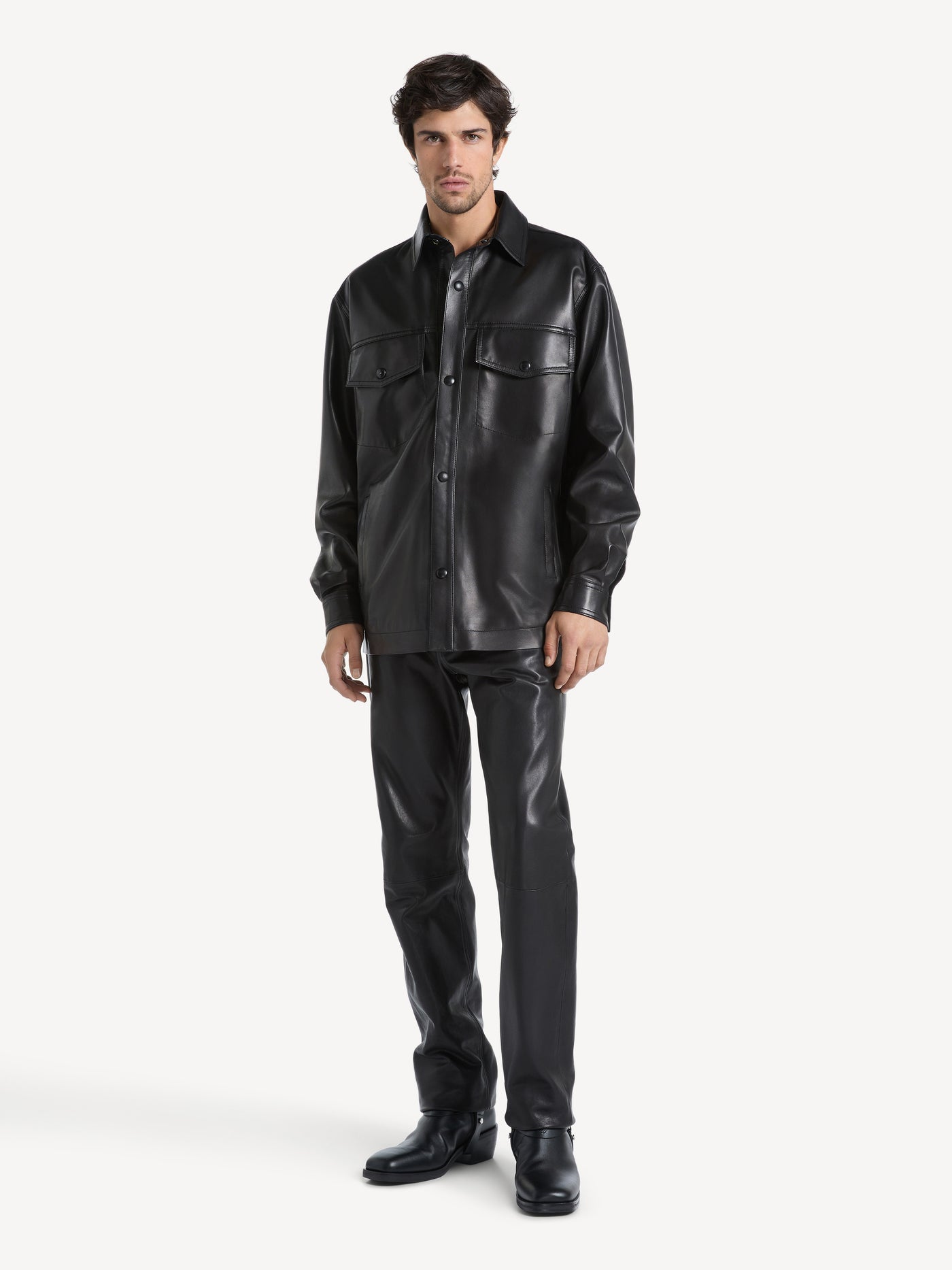Leather overshirt