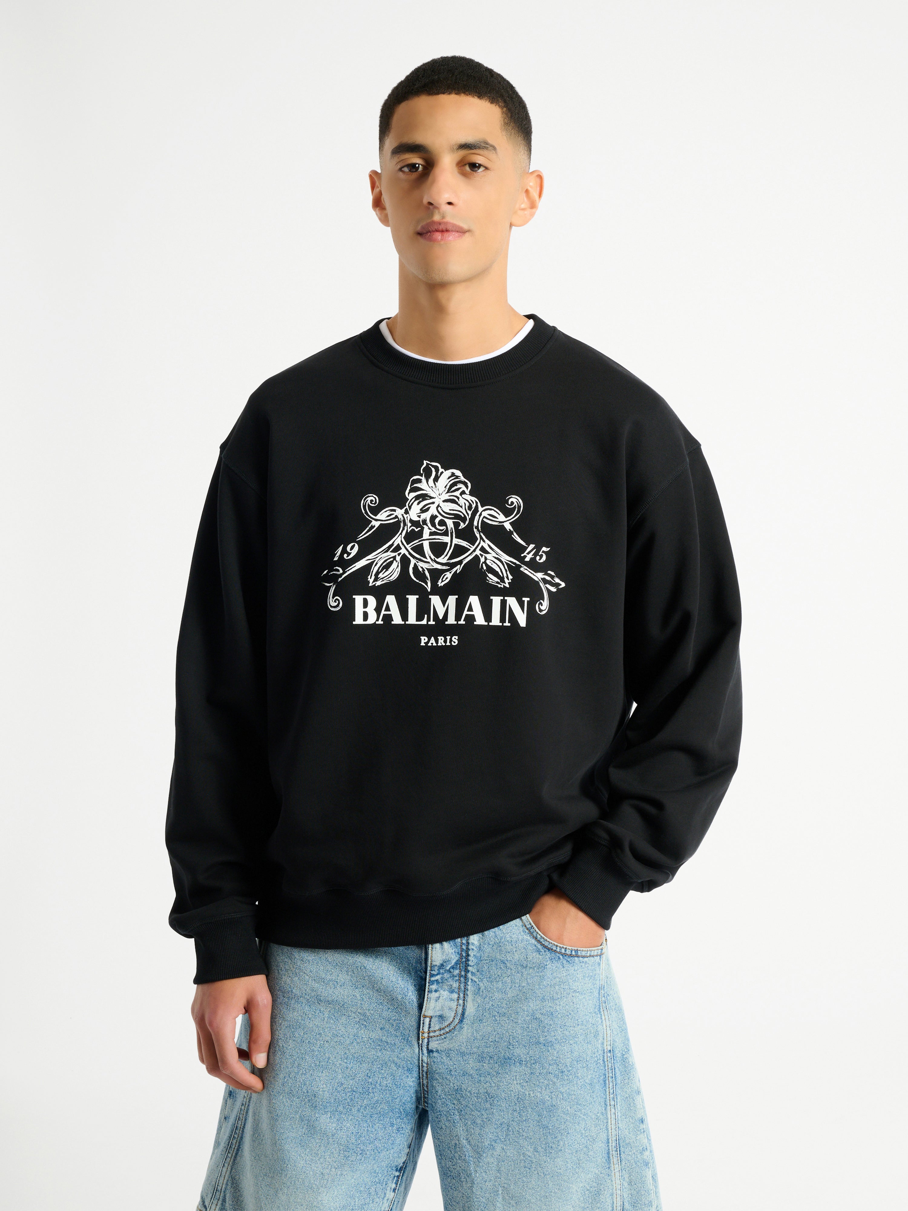Printed Balmain Vine sweatshirt black - Men | BALMAIN