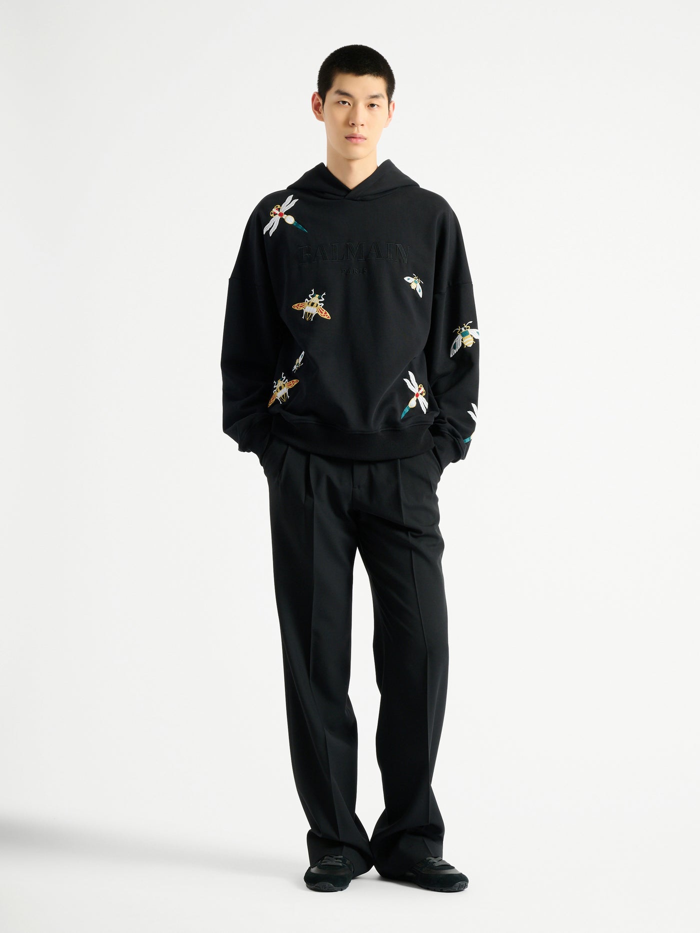 Embroidered Balmain Insect hoodie