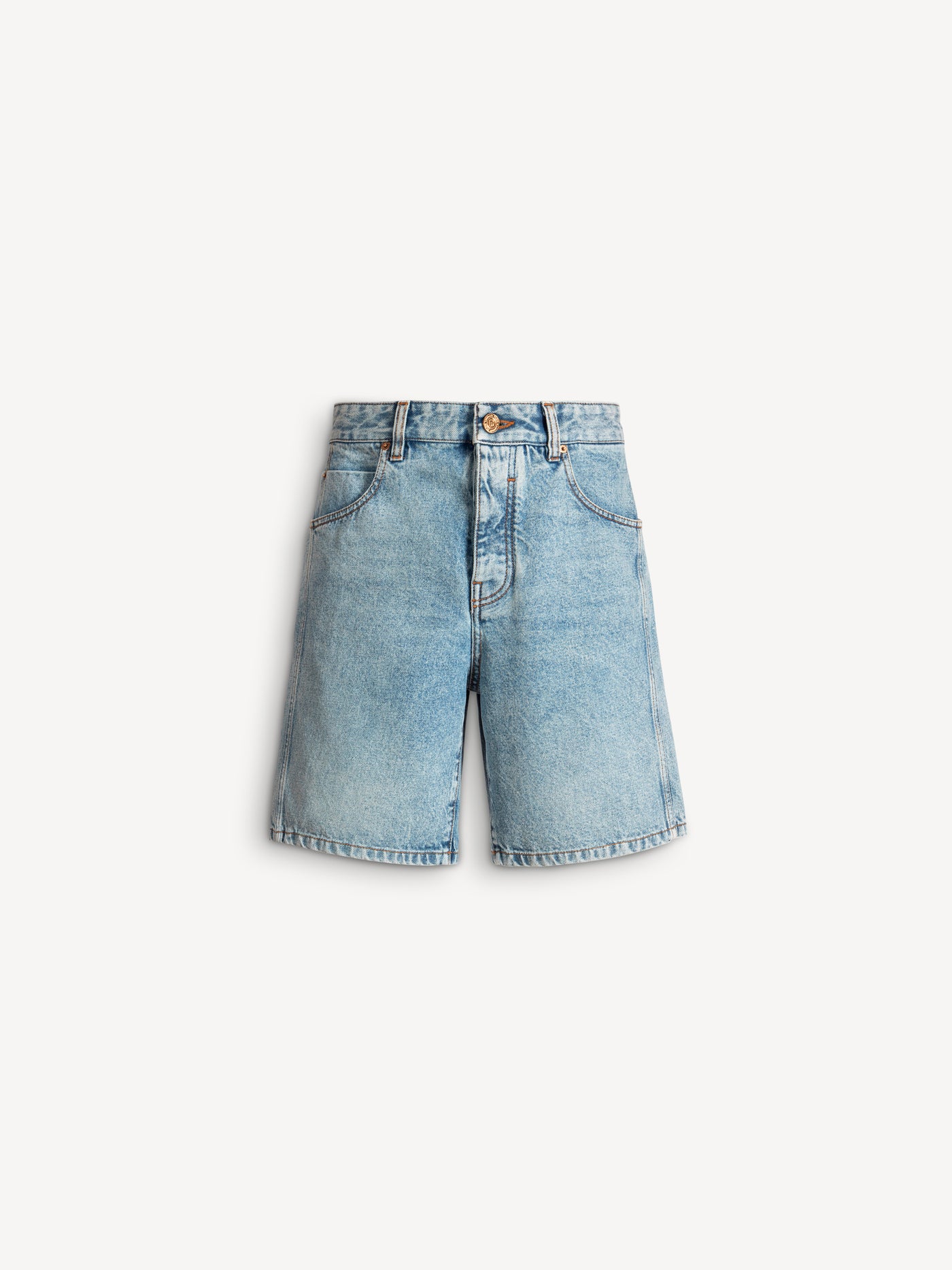 Light blue denim Bermuda shorts
