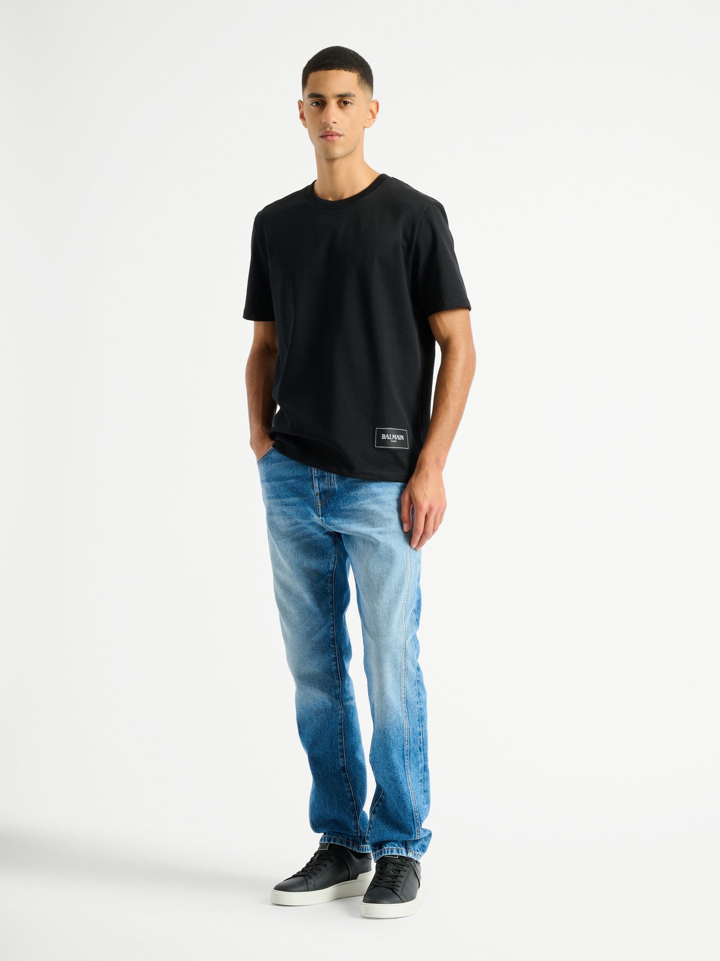 Straight-leg Blue denim jeans