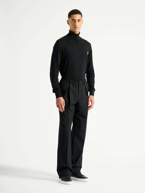 Wool trousers with elasticated waist