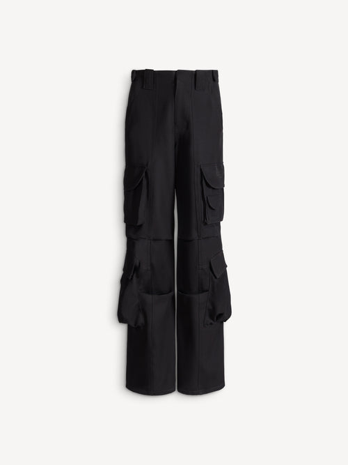 Wool twill cargo pants