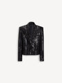 Cropped sequin velvet jacket