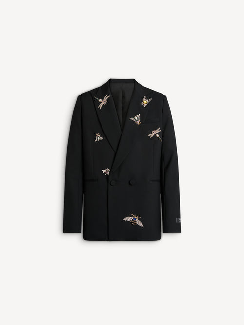 Embroidered wool and crystal Balmain Insect jacket