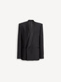 2-button jacket in wool and satin