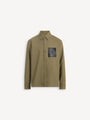 Wool overshirt with leather Balmain Vintage label