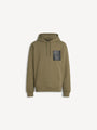 Hoodie with Balmain Vintage leather label