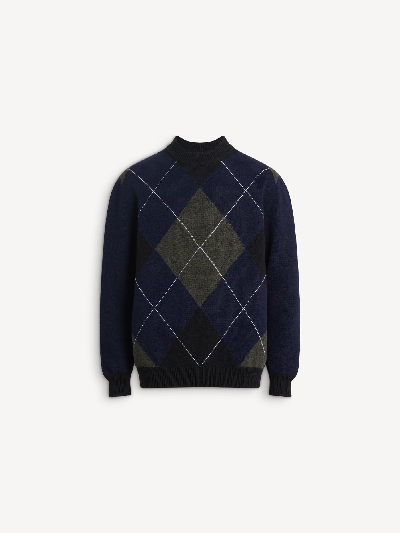 Merino wool jumper with diamond pattern