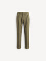 Wool trousers with elasticated waist