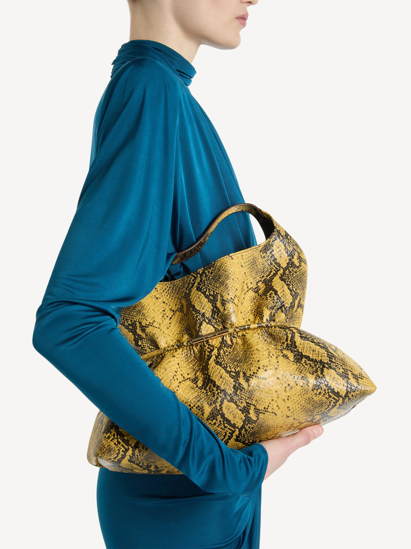 SPHYNX medium bag in python-effect leather